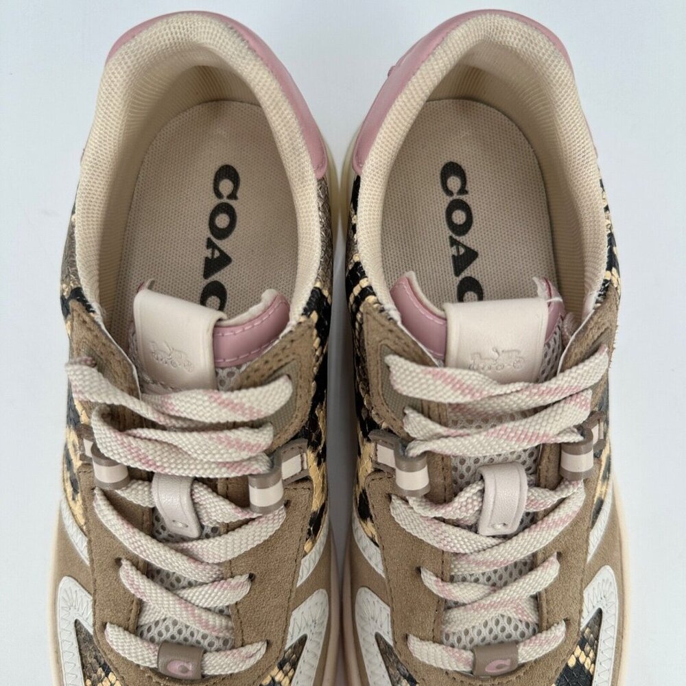 Coach Women's Citysole Court Sneakers in Snakeskin/Pink Suede - Size 7 B Lace-up - Picture 6 of 7